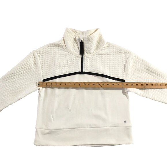 NWOT Layer 8 Sweatshirt Womens M Ivory ¼ Zip Mock Neck Quick Dry Fleece Pullover - Picture 4 of 9